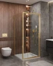 Душевой уголок Cezares Molveno 90x90 MOLVENO-AF-31-90-C-BORO-IV профиль Брашированное золото стекло прозрачное
