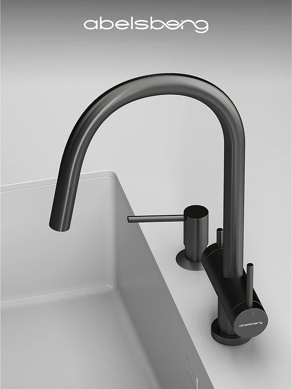 Смеситель для кухни Abelsberg Aera EMF71709GM цвет Космическая сталь
