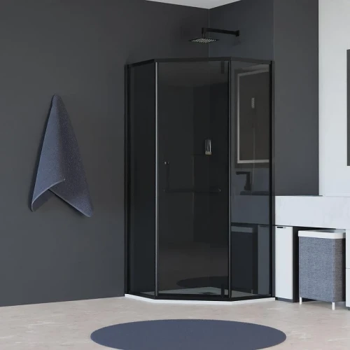 Душевой уголок RGW Hotel (Отель) HO-084B 90х90 350608499-34 профиль Черный стекло тонированное