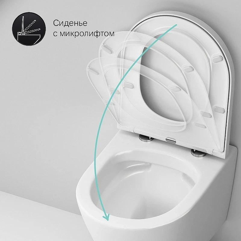 Унитаз AM.PM Sense FlashClean C741701SC подвесной с сиденьем Микролифт фарфор подвесной