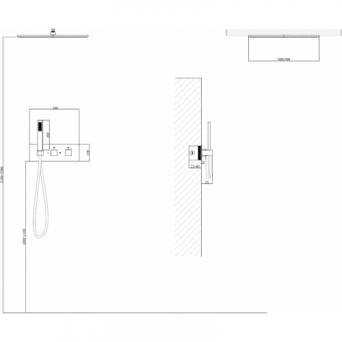 Душевая система Abber Daheim AF8255B с термостатом Черная матовая латунь встраиваемый