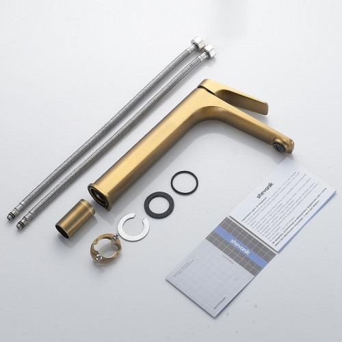 Смеситель для раковины Shevanik S4211G цвет Золотой сатин