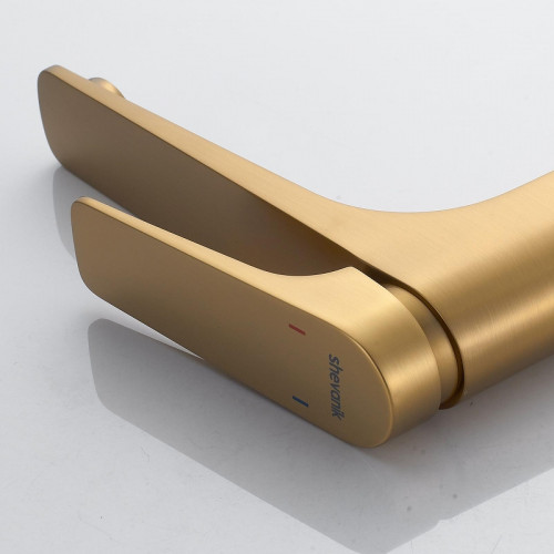 Смеситель для раковины Shevanik S4211G цвет Золотой сатин