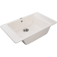 Кухонная мойка GranFest Quarz GF-ZW71 Белая искусственный камень (литьевой мрамор) встраиваемый