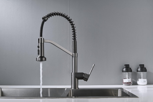 Смеситель для кухни Shevanik S963T цвет Оружейная сталь