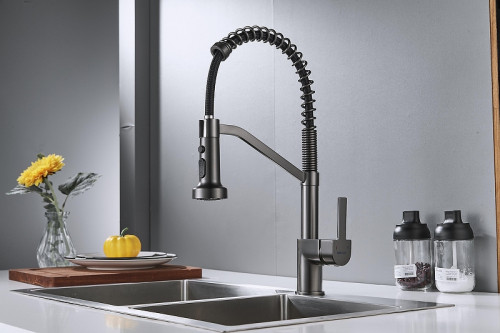 Смеситель для кухни Shevanik S963T цвет Оружейная сталь