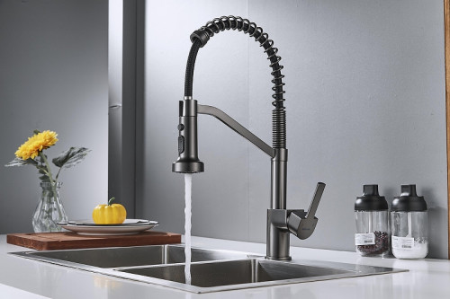 Смеситель для кухни Shevanik S963T цвет Оружейная сталь