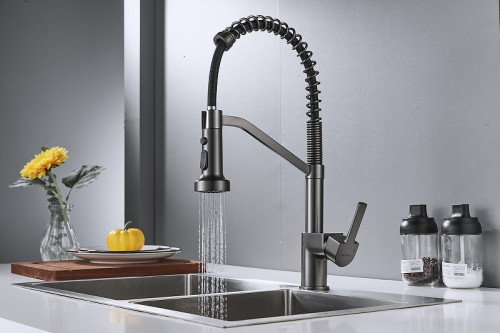 Смеситель для кухни Shevanik S963T цвет Оружейная сталь