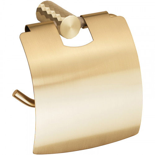 Держатель туалетной бумаги Bemeta Zyra 174112012 с крышкой цвет Матовое золото-шампань