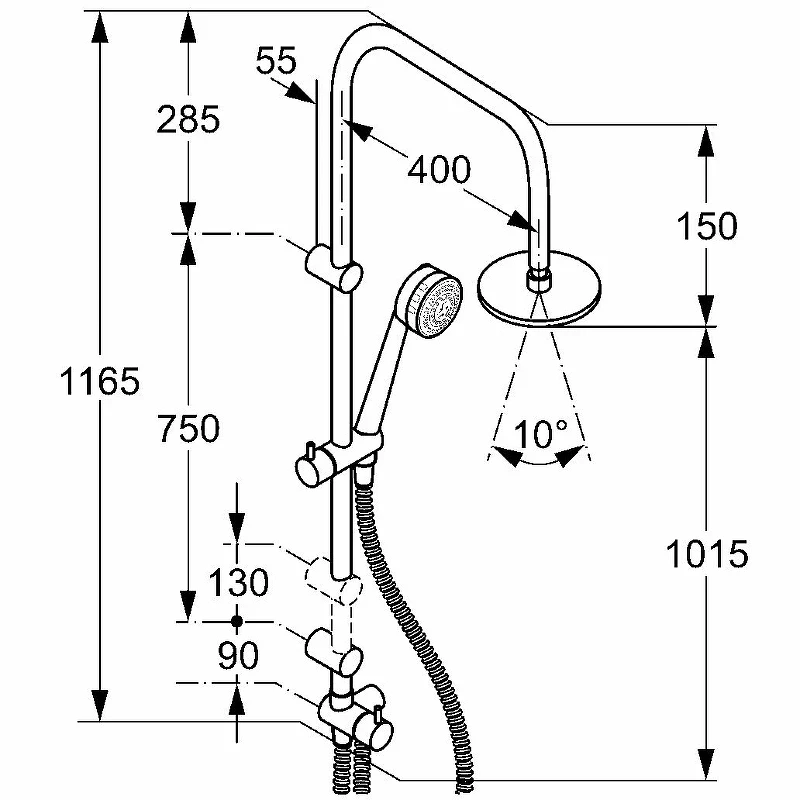 Душевая система Kludi Zenta Dual Shower System 6609005-00 Хром латунь на стену