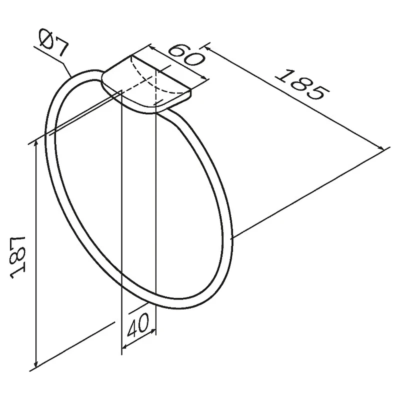 Кольцо для полотенец AM.PM Inspire V2.0 A50A34422 Черное матовое