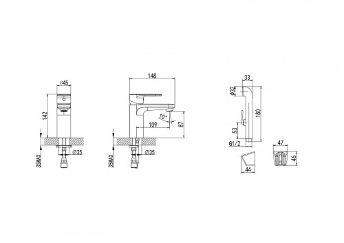 Смеситель для раковины Aquatek Ника AQ1812CR с гигиеническим душем цвет Хром