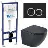 Комплект унитаза с инсталляцией WeltWasser BAMBERG 460 + MERZBACH 043 MT-BL + BAMBERG BL 10000012901 цвет Черный матовый с сиденьем Микролифт и клавишей смыва цвет Черный