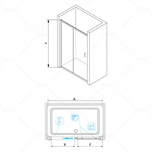 Душевая дверь RGW Passage PA-016 120 350801612-11 профиль Хром стекло прозрачное