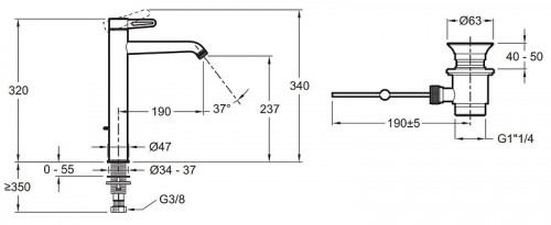 Смеситель для раковины Jacob Delafon Nouvelle Vague E78337-CAT цвет Хром матовый