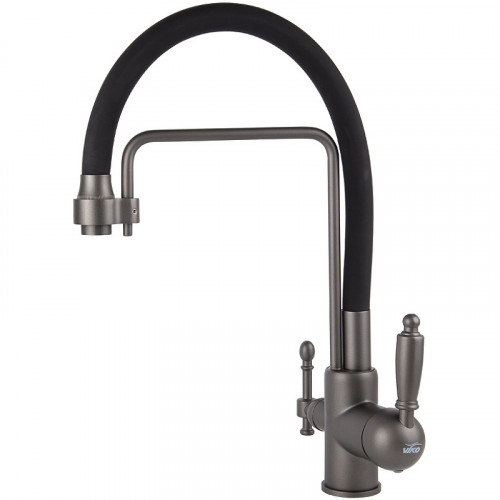 Смеситель для кухни Viko V-5617 Графит Черный латунь