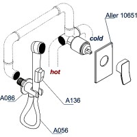 Гигиенический душ со смесителем WasserKRAFT Aller A106156 Хром латунь на стену