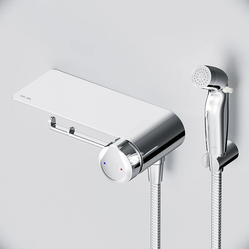 Гигиенический душ со смесителем AM.PM X-Joy TouchReel F0H85A800 Хром латунь встраиваемый