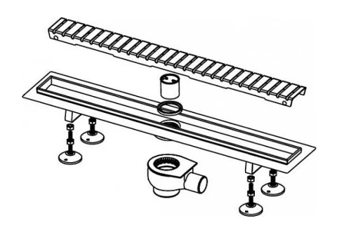 Душевой лоток Tece Linus 80 15100089 с решеткой straight Хром