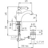 Смеситель для раковины Cezares Margot MARGOT-LSM1-03/24-Bi Золото 24 карат латунь