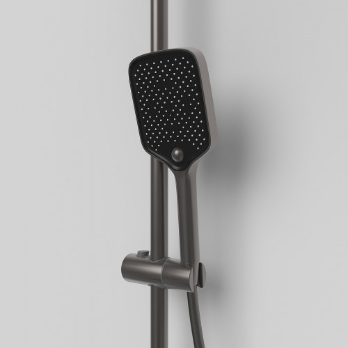 Душевая система Berges Pulsar 075013 с термостатом Оружейная сталь латунь на стену