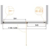 Душевая дверь Cezares Urban 120 URBAN-B-12-120-C-NERO профиль Черный матовый стекло прозрачное
