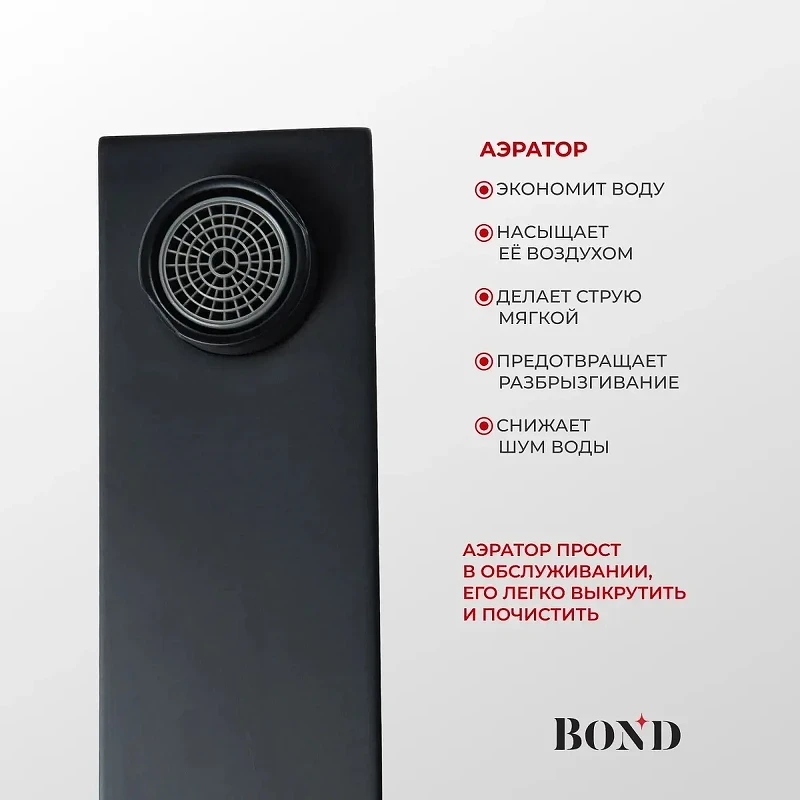 Смеситель для раковины Bond Smart B67-2188 цвет Черный матовый