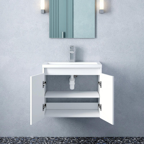 Тумба под раковину Corozo Блисс 60 SD-00002025 подвесная цвет Белый матовый