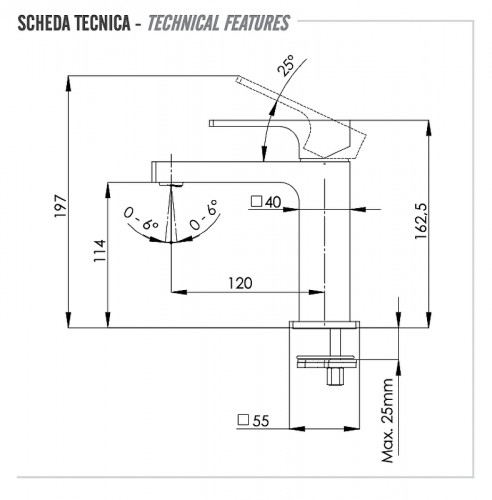 Смеситель для раковины Remer Absolute AU12BG цвет Золото брашированное