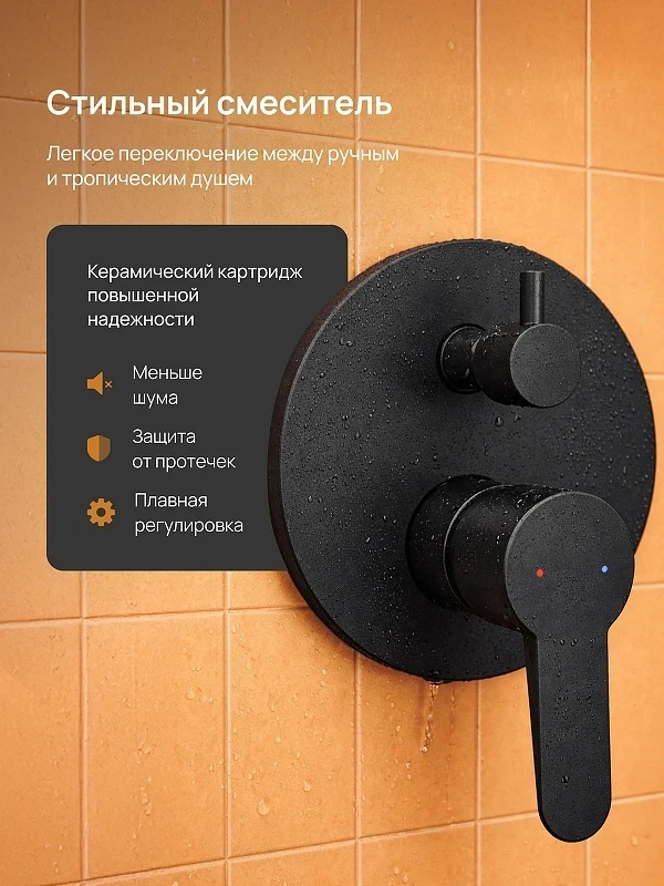 Душевая система DIWO Ярославль DW-YAR30BK цвет Черный матовый