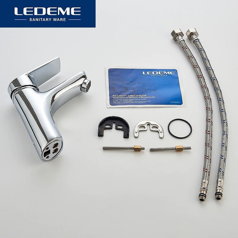 Смеситель для раковины Ledeme H40 1040L Хром латунь