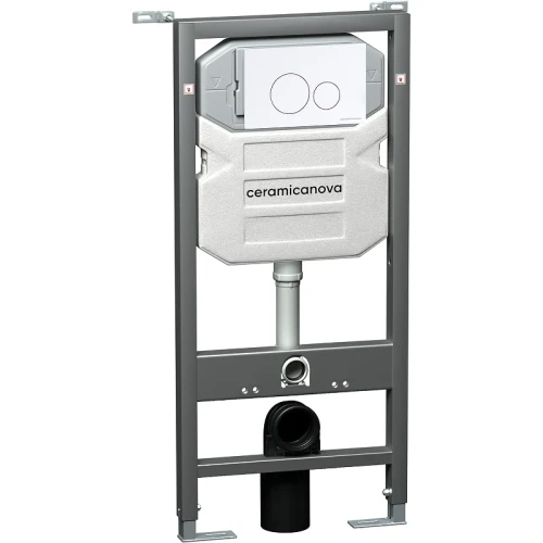 Комплект унитаза с инсталляцией Ceramicanova Metropol CN4002_1001W_1000 с сиденьем Микролифт и Белой клавишей смыва фарфор подвесной