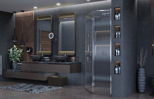 Душевой уголок Ambassador Diamond 90х90 12011111R профиль Хром стекло прозрачное