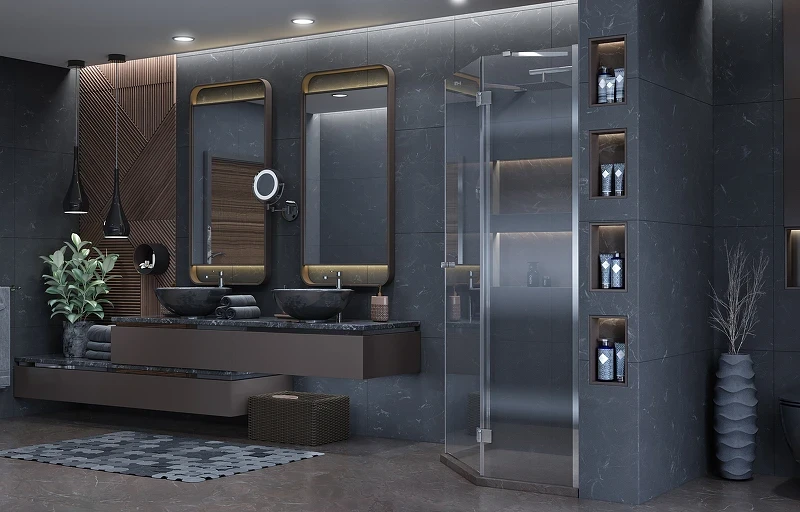 Душевой уголок Ambassador Diamond 90х90 12011111R профиль Хром стекло прозрачное