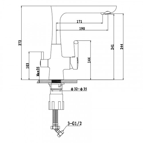 Смеситель для кухни GranFest 3223 цвет Терракот