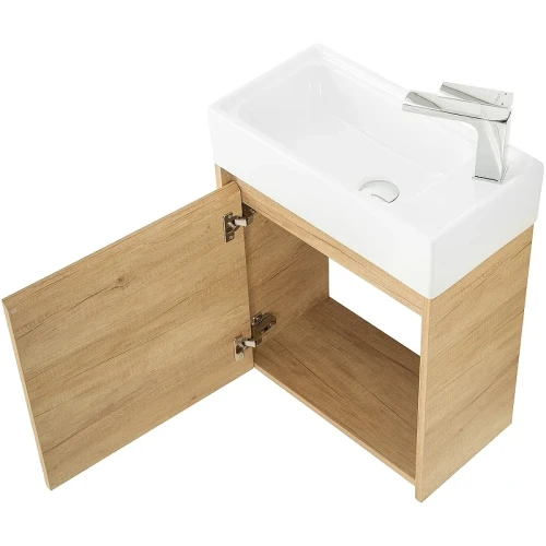Тумба под раковину BelBagno Kraft Mini 50 L KRAFT MINI-500/260-1A-SO-RNN-L подвесная Rovere Nebrasca Nature МДФ / ЛДСП