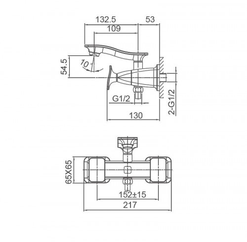 Смеситель для ванны Wonzon & Woghand Shakespeare WW-653101-DG цвет Темное золото