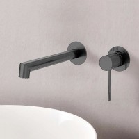 Смеситель для раковины Vincea Desire VBFW-1D1GM Вороненая сталь латунь встраиваемый