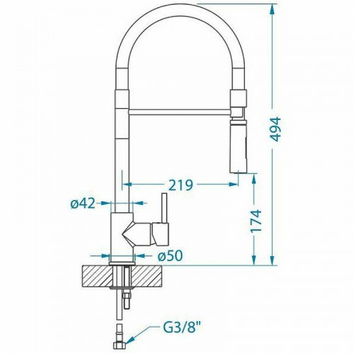 Смеситель для кухни Alveus Lyra-S Chr 1132184 Хром Черный латунь