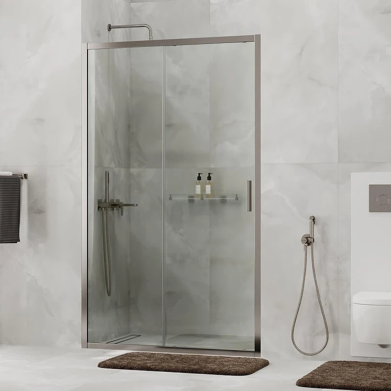 Душевая дверь WasserKRAFT Tauber 120 64S05 профиль цвет Никель стекло прозрачное