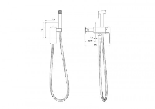 Гигиенический душ со смесителем Wonzon & Woghand Edge WW-88829003-MB цвет Черный матовый