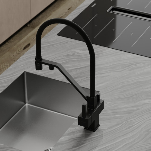 Смеситель для кухни Sancos Loro SC4007MB Черный матовый латунь