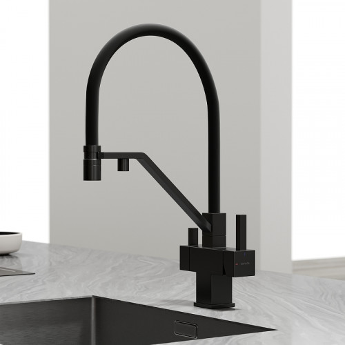 Смеситель для кухни Sancos Loro SC4007MB Черный матовый латунь