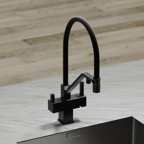 Смеситель для кухни Sancos Loro SC4007MB Черный матовый латунь