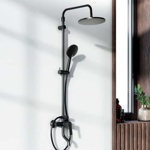 Душевая система Damixa Jupiter 977740300 Черная матовая латунь на стену