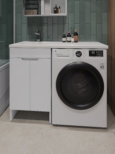 Тумба под раковину Orange Sistema 110 STD-50TUW Белая МДФ / ЛДСП