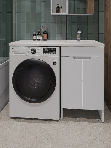 Тумба под раковину Orange Sistema 110 STD-50TUW Белая МДФ / ЛДСП