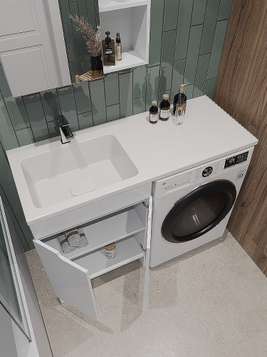 Тумба под раковину Orange Sistema 110 STD-50TUW Белая МДФ / ЛДСП