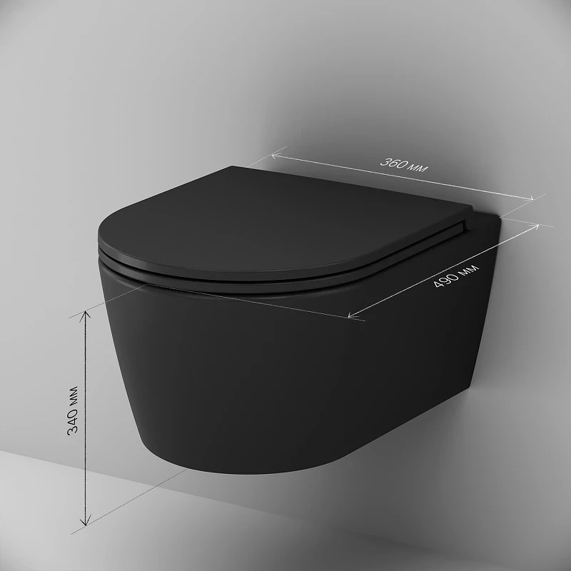 Унитаз AM.PM Func FlashClean C8F1700MBSC подвесной Черный матовый с сиденьем Микролифт фарфор подвесной