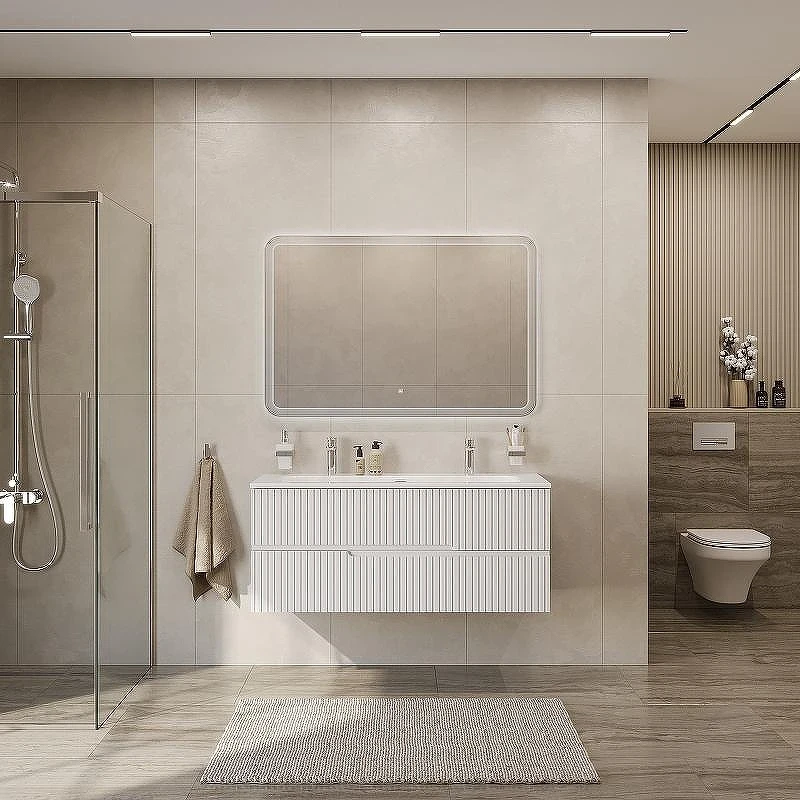 Тумба под раковину Cezares Duet-N 120 DUET-N-1200-2C-SO-BO подвесная Bianco Opaco